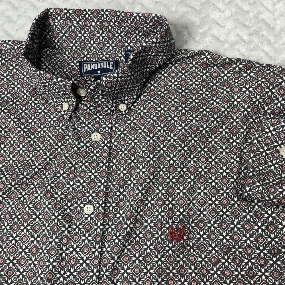 Panhandle Western Floral Medallion‎ Shirt Mens XL Button Down Rodeo Geometric
